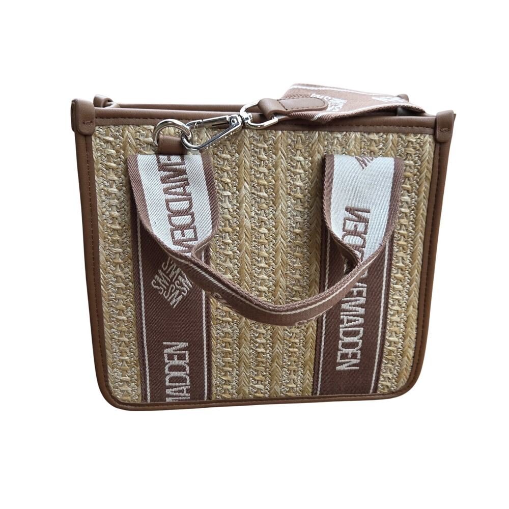 Steve Madden Straw Satchel Crossbody Neutral Woven Mini Bag Resort Chic - Picture 4 of 15